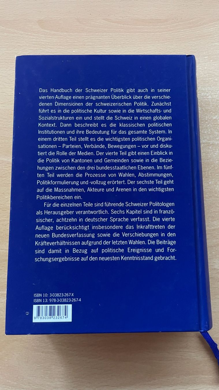 Libri: Handbuch der Schweizer Politik – Usato da Glattfelden venduto da flomiking 1