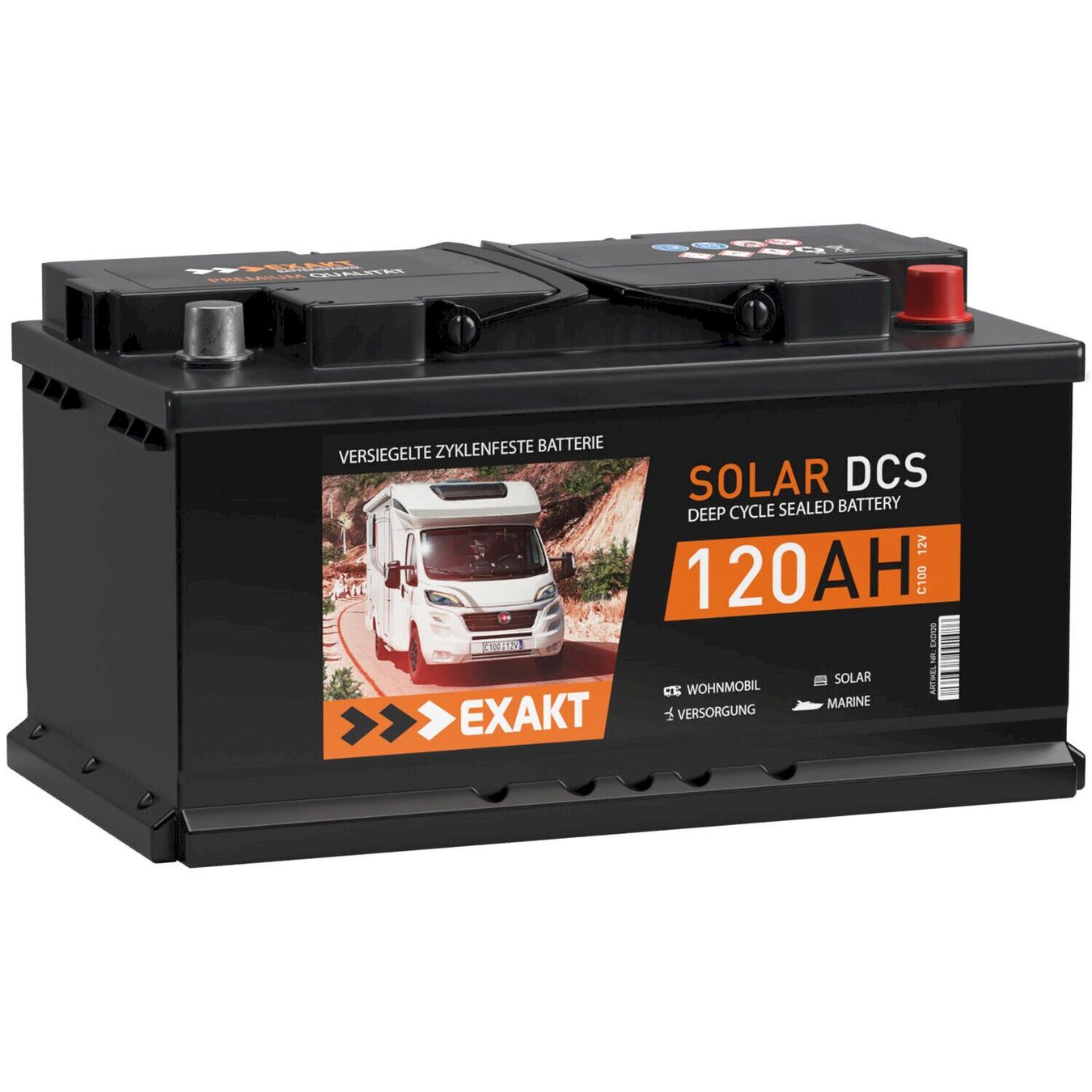 Electrotechnique: EXAKT Solarbatterie 120Ah 12V – Neuf avec emballage d'origine à Bottighofen par zaap 1