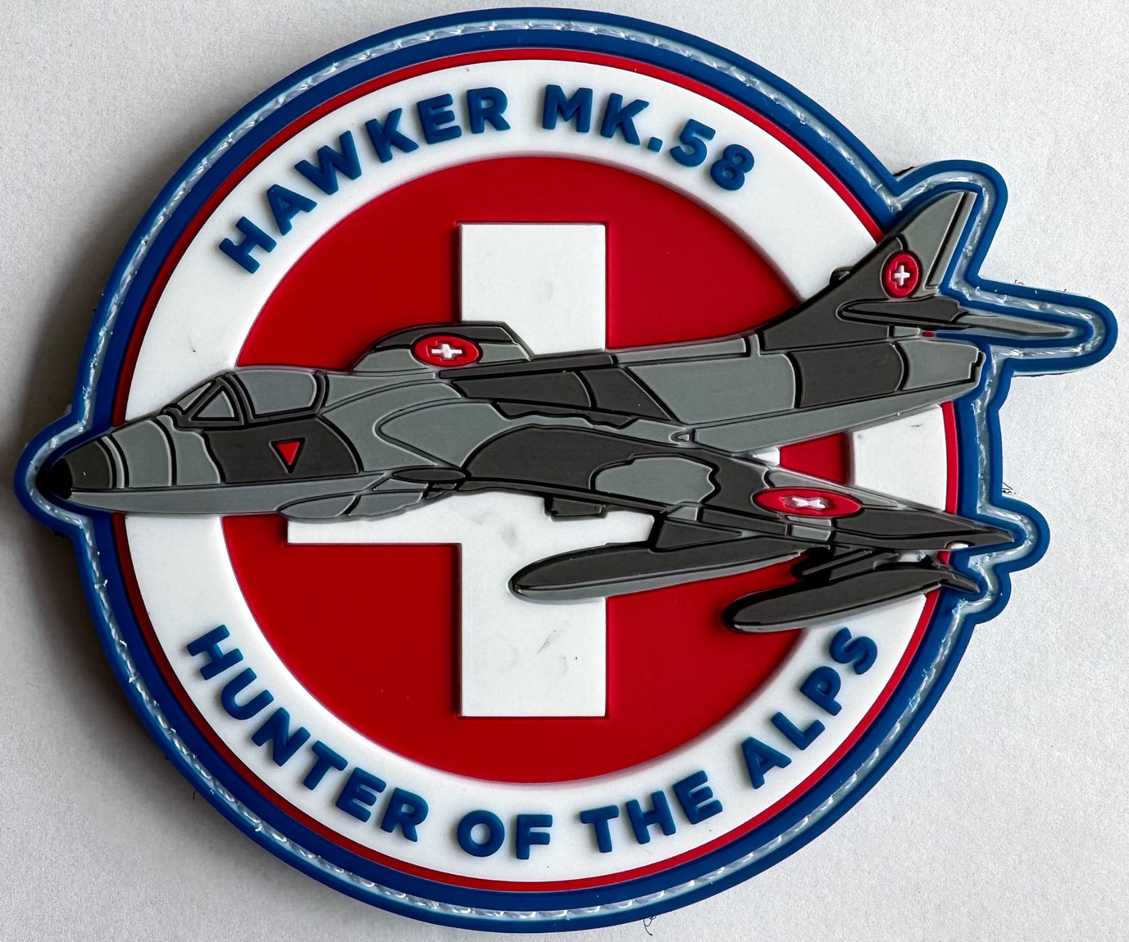 Schweizer Armee Toppe: Schweizer Luftwaffe Hawker Hunter Mk 58 PVC Patch – Nuovo (secondo la descrizione) da Bern venduto da mercandante