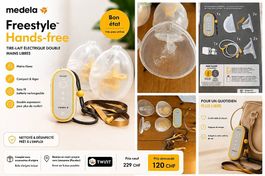 Medela Freestyle Hands-free  Tire-lait double  Bon état
