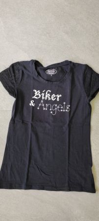 Biker & Angels Shirt, Grösse S, Schwarz mit Spitze 🖤 48