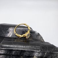 Eleganter Silberring Vergoldet mit Zirkonias Grösse 54
