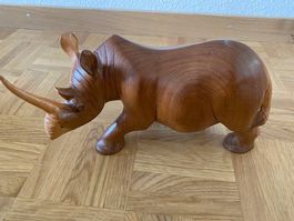 afrikanische Holzskulptur Nashorn