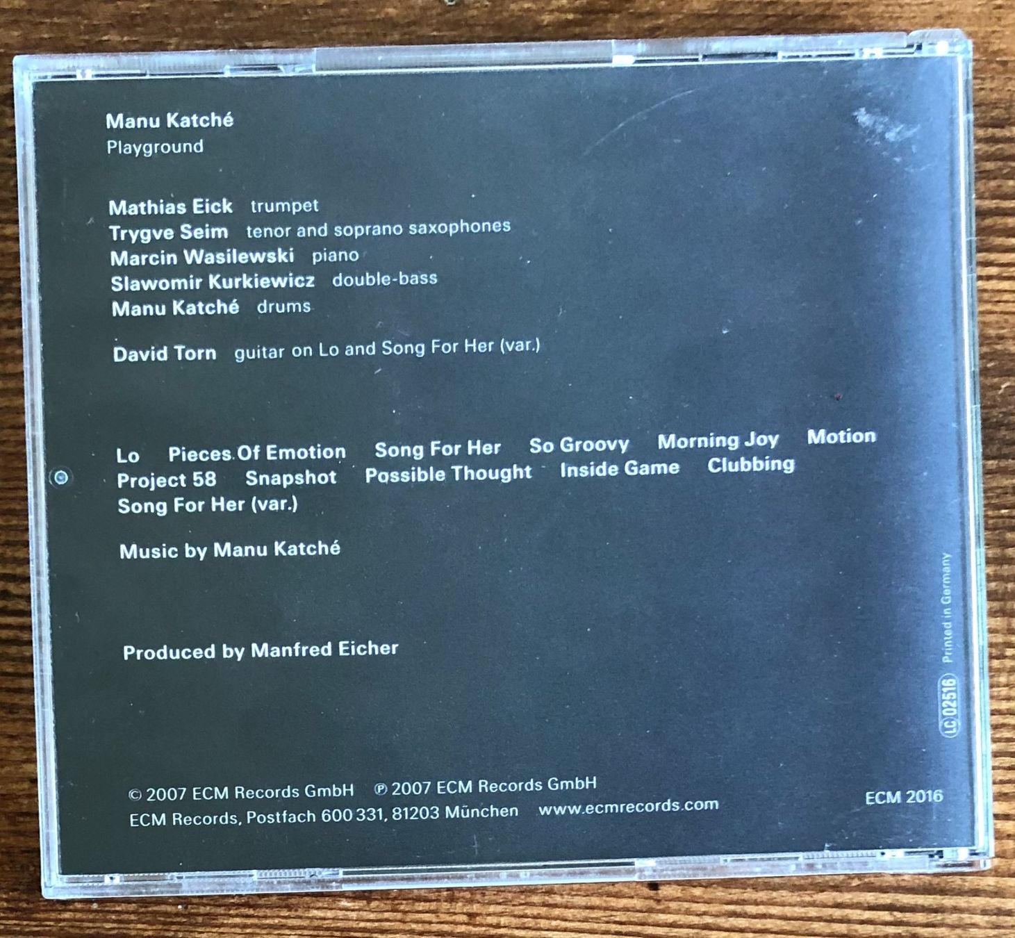 CDs: Manu Katché – Playground CD, ECM Jazz – Gebraucht aus Luzern von Schlafenicht00 1