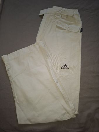 Adidas Pantalon Vintage Boutons Pression Beige Taille S