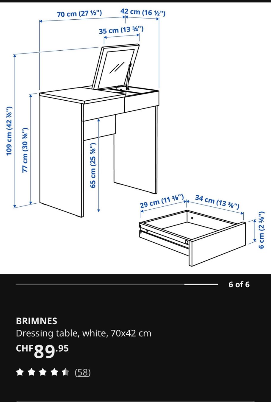 Ikea Tavoli da trucco: IKEA BRIMNES Schminktisch, weiss – Usato da Kloten venduto da mar_6pkk 4