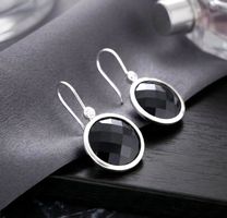Silber 925 Ohrringe mit Onyx - NEU