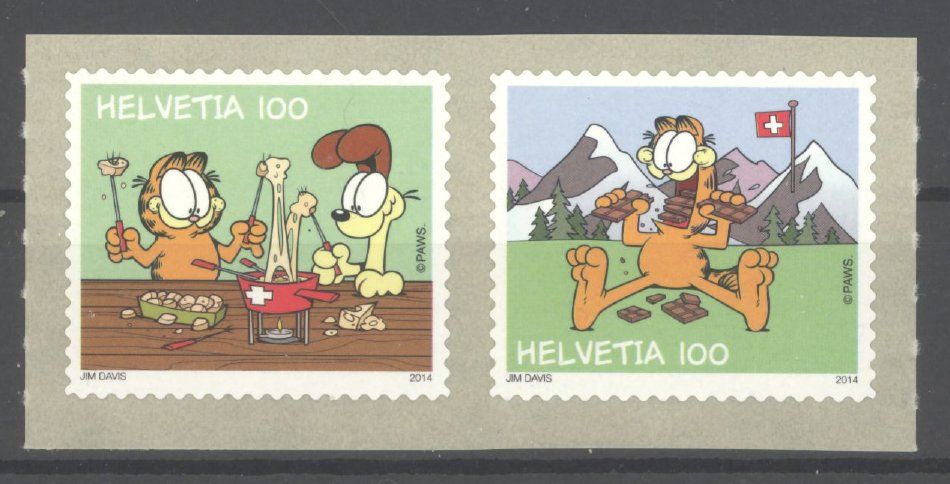 Alle Briefmarken: 2014, Sondermarke Garfield ** – Gebraucht aus Willisau von Vollstempel