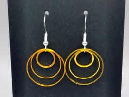 Ohrringe aus drei Metallringen 20/16/10 mm Farbe GOLD NEU -1