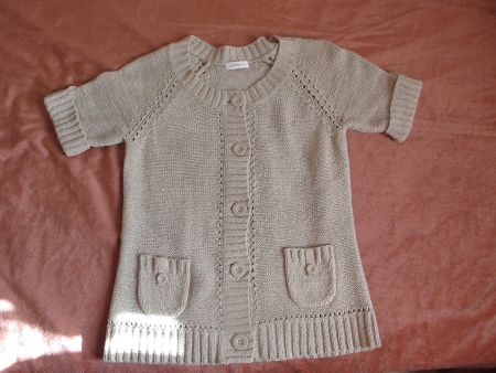 Damen Strickjacke mit kurzen Ärmeln beige von Bonita Gr. M n