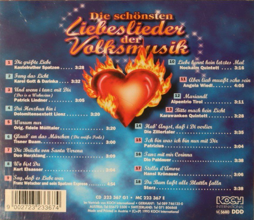 CD: Die Schönsten Liebeslieder Der Volksmusik – Usato da Luzern venduto da CONTENTI 2