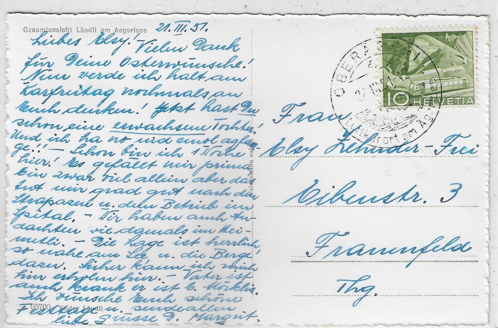 Cartoline postali: Gesamtansicht Ländli am Aegerisee – Usato da Ettingen venduto da Kartenplanet 1