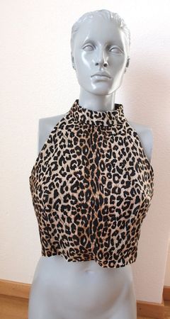 Vintage Leoparden-Top im 80er/90er Power-Glam-Stil, Gr.36/38