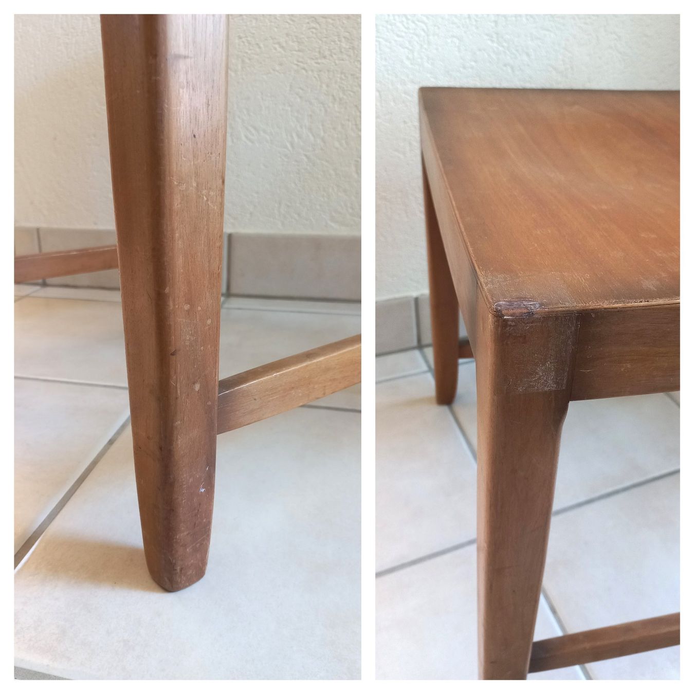 Sgabelli: Vintage dänischer Hocker mit Inschrift, Teak oder Buche – Usato da Bévilard venduto da Orscha 8