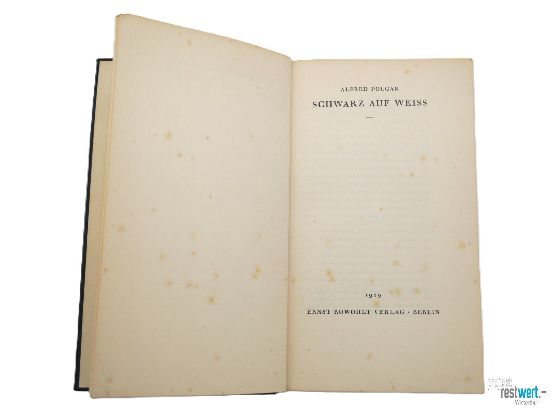 Libri: ALFRED POLGAR - Schwarz auf Weiss – Usato da Winterthur venduto da Restwert_Winterthur 1