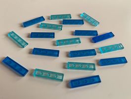 LEGO - BLAUE - TRANSPARENTE - GLATTE - PLÄTTLI - 4 X 1