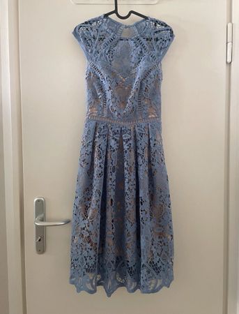 Kleid wie Self Portrait, Gr 34, rauchblau