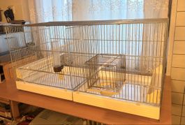 Vogelkfig Metall Zwillingskäfig mit Zubehöhr gebraucht