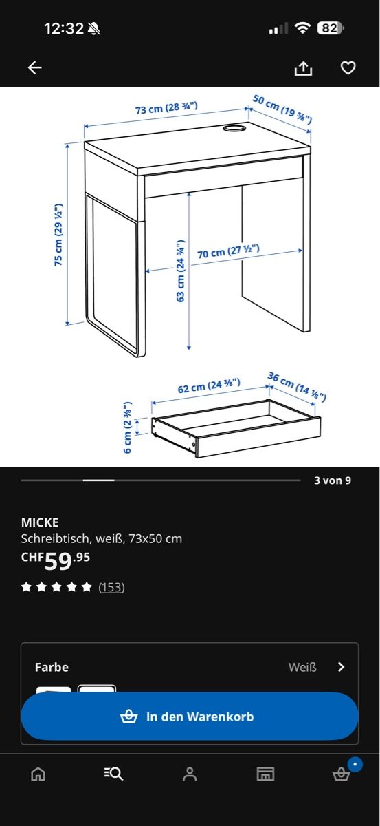 Ikea Bureaux: Ikea Micke Schreibtisch – Neuf (Voir description) à Tann par Lxrs 1