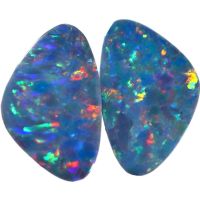 Australische Opal Shell Fossil Dubletten Paar 4.43Cts.
