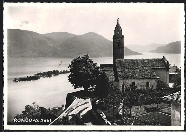 Ansichtskarten: AK Ronco, Blick zur Kirche, 1924 – Gebraucht aus Berlin von bartko-reher