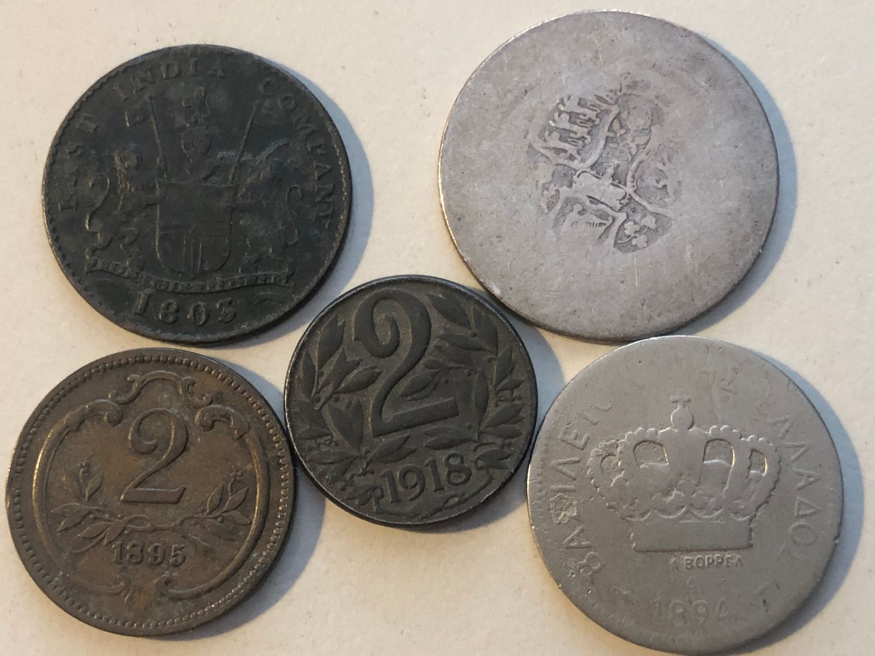 Tutti le monete: 5 alte Muenzen 1803 -1918 – Usato da Schötz venduto da Odpa