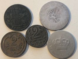 5 alte Muenzen 1803 -1918