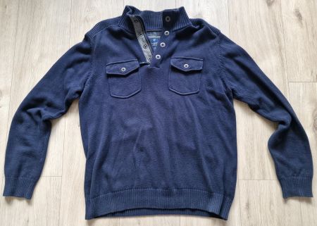 BUGATTI Herren Pulli Pullover Grösse L Blau 100% Baumwolle