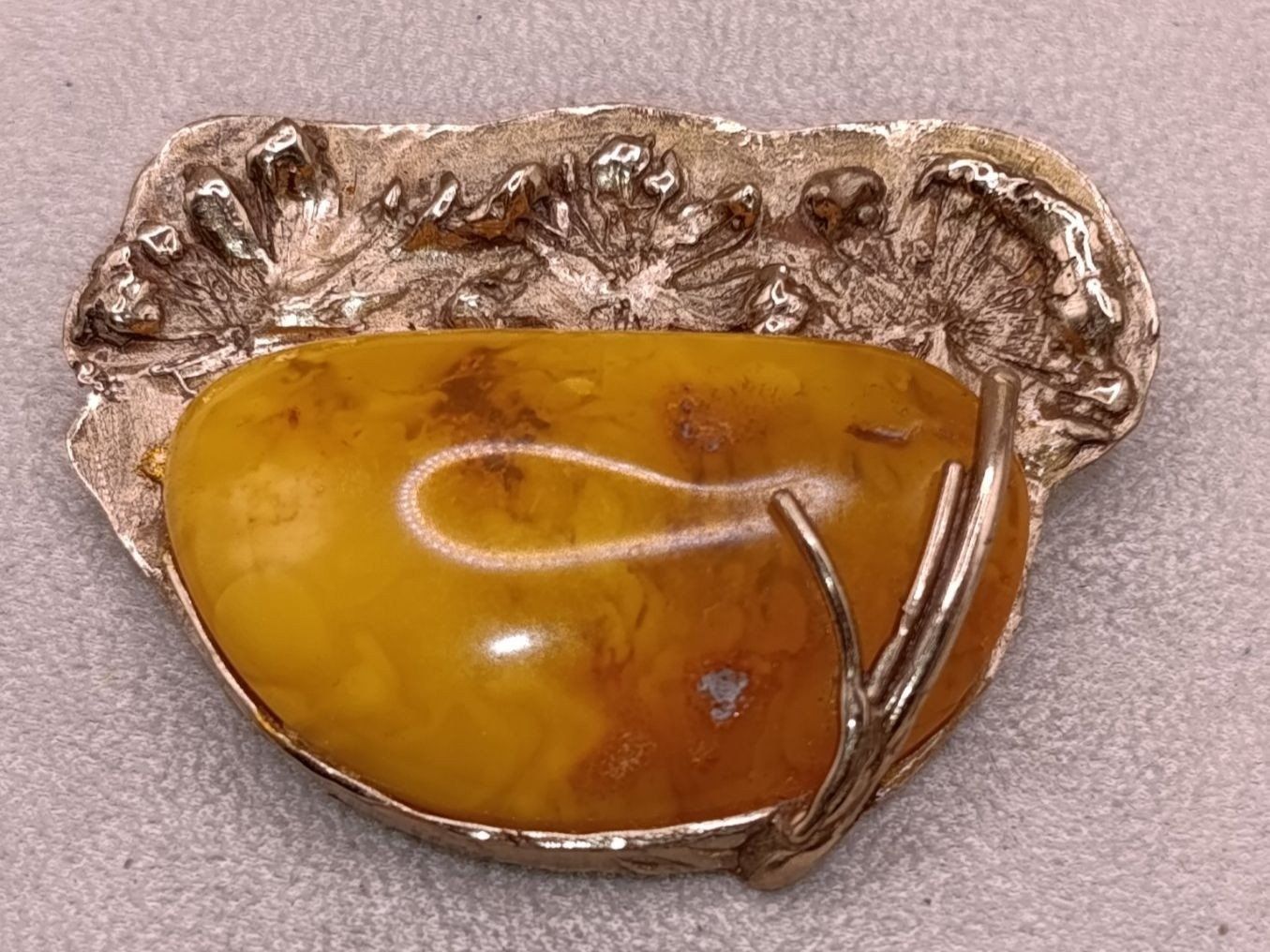Spille & Fermagli: Jugendstil schöne Brosche mit echtem Butterscotch Bernstein – Usato da Basel venduto da ivoli 3