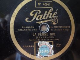 Disque 78 tours Pathé saphir 30cm de Mistinguett - No 4341