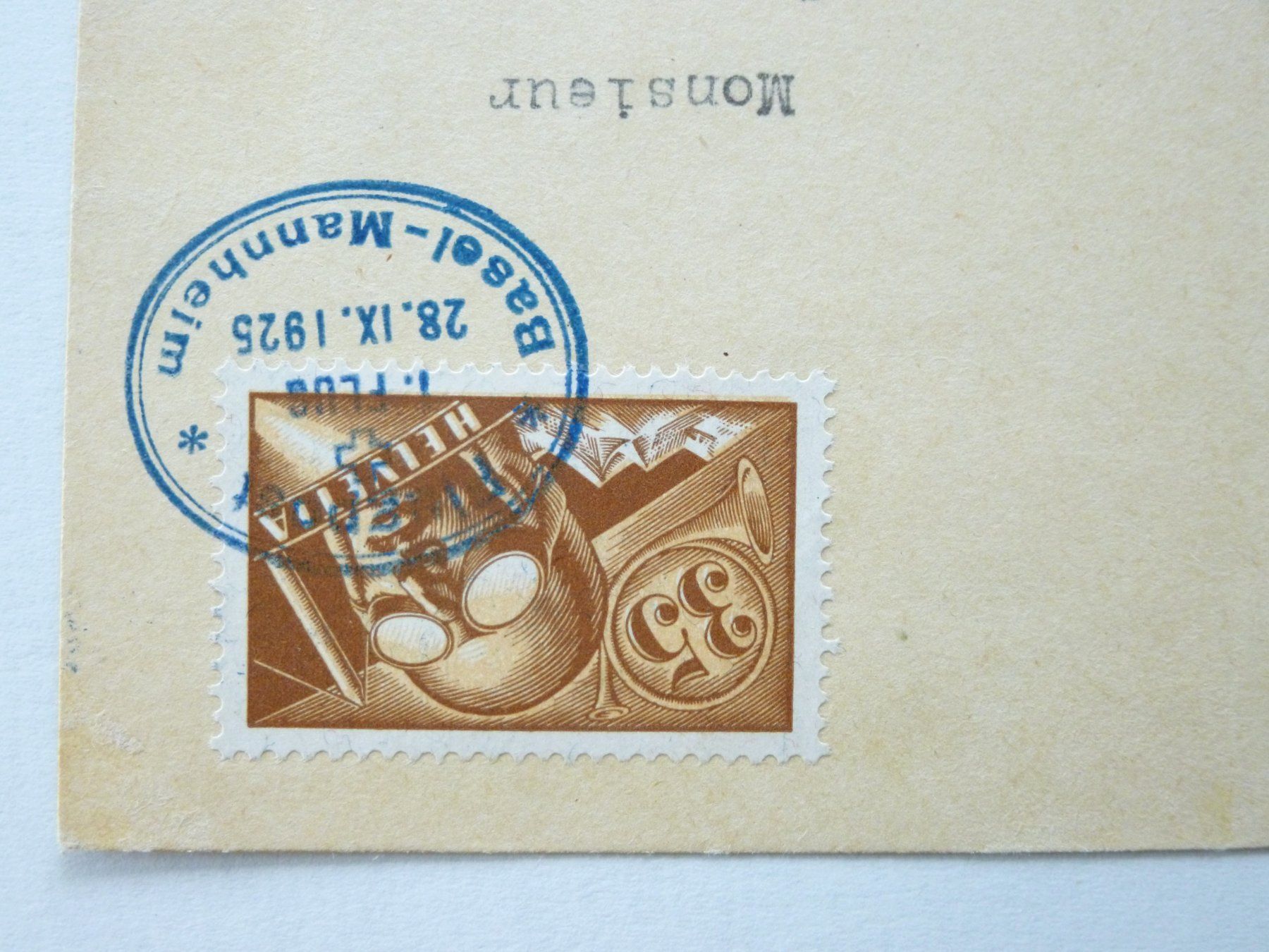 Tutti i francobolli: Flugkarte 1.Flug BASEL - MANNHEIM 28.IX.1925, SSt. – Usato da Uster venduto da schepus23 1