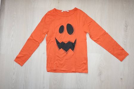 Langarmshirt Halloween Kürbisfratze Gr.134/140 H&M