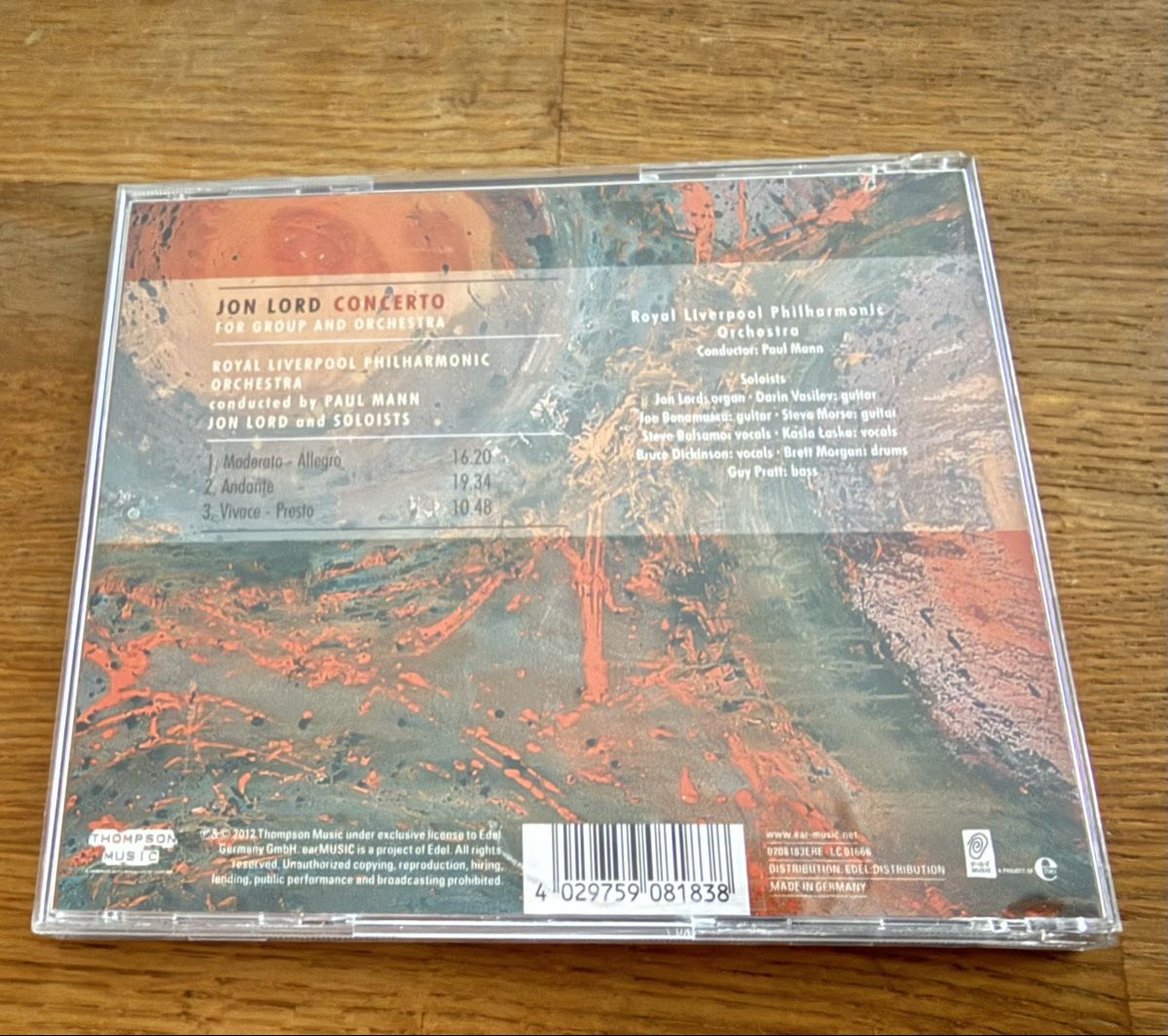 CD: Jon Lord Concerto for Group and Orchestra CD – Usato da Goldach venduto da Messerguru 1