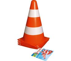 Verkehrskegel, Set 4 Stück Kunststoff, 22 cm
