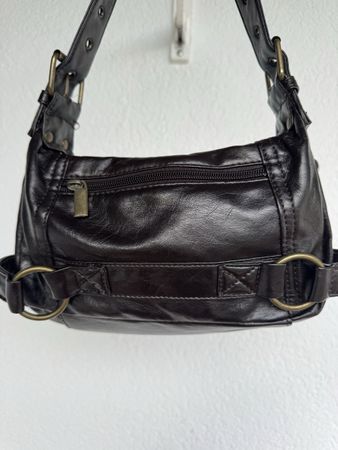 Dunkelbraune Schultertasche 