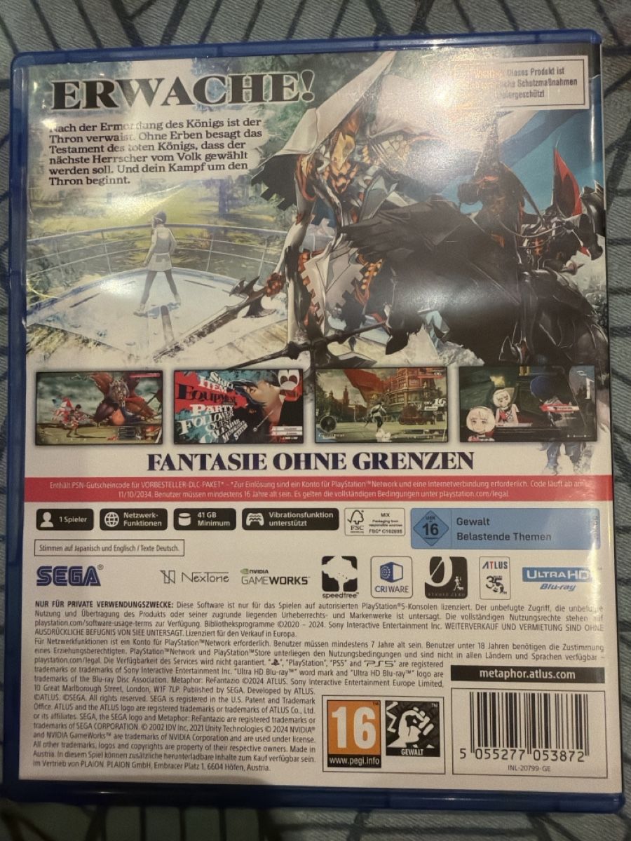 Jeux: Metaphor: ReFantazio PS5 – D'occasion à Wädenswil par alejandroha 1