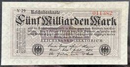 Reichsbanknote Fünf Billion Mark, 1923