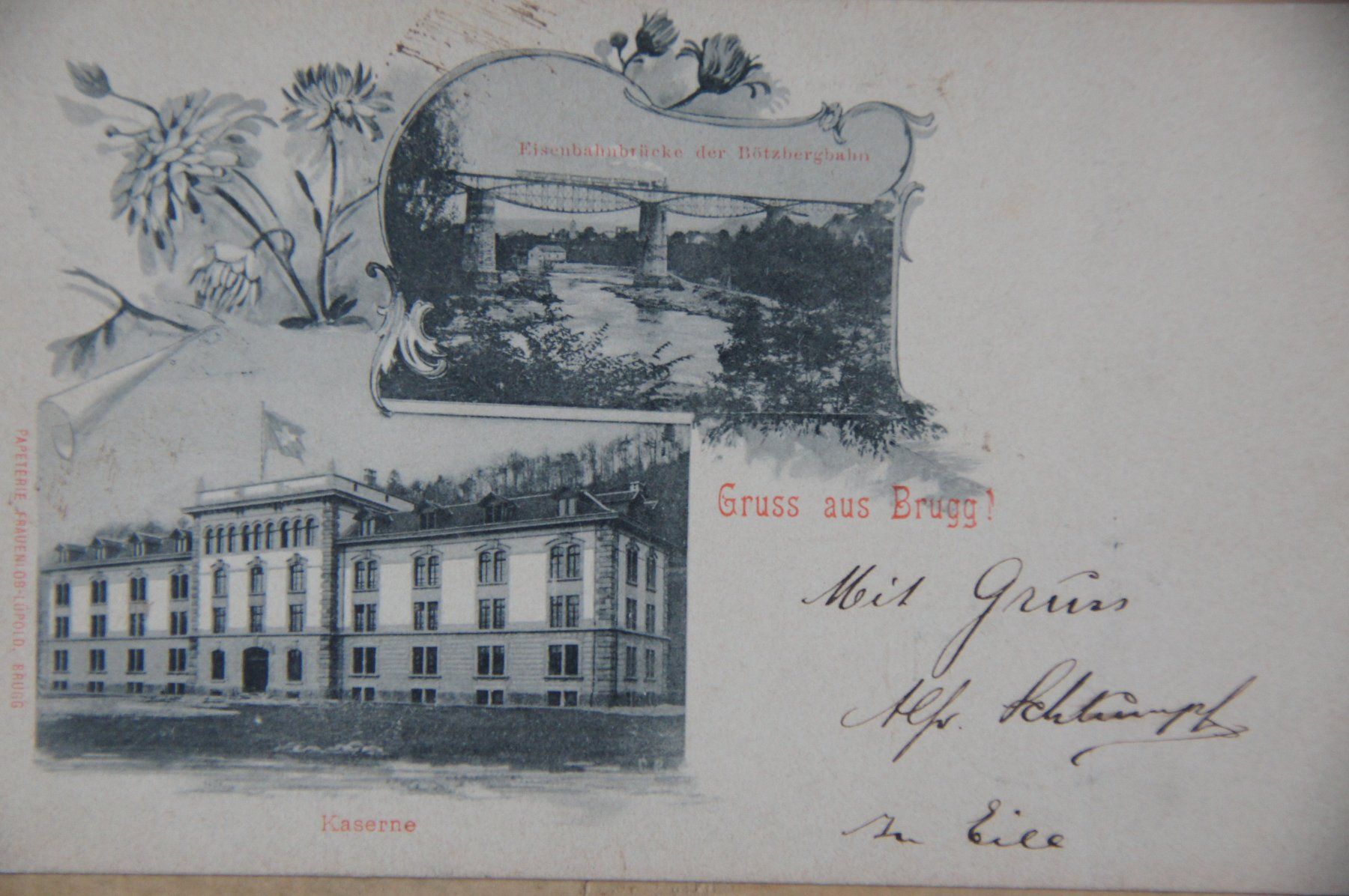 Ansichtskarten: Ansichtskarte Brugg 1899 – Gebraucht aus Brugg AG von He5200