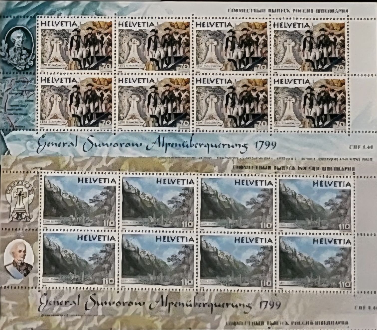 Tous les timbres: Briefmarken General Suworow Alpenüberquerung 1799 postfrisch – Neuf avec emballage d'origine à Thun par harry999