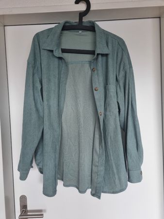 Hemd Cord grün Langarm Grösse 2XL 