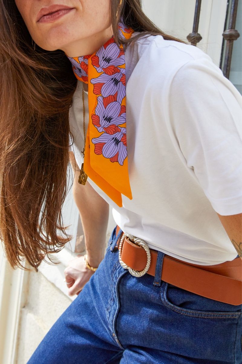 Foulard & Sciarpe: Seiden Twilly gelb orange – Nuovo e nell'imballaggio originale da Zürich venduto da chloe26 1