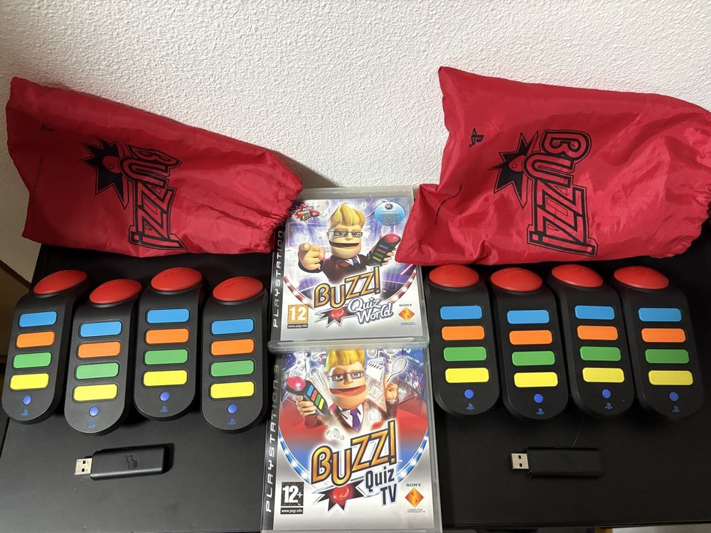Jeux PS3 Buzz TV Quiz + World Quiz + 8 controller (D'occasion) à ...