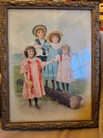 Antikes Bild in Rahmen - Kinderportrait, ca 1880