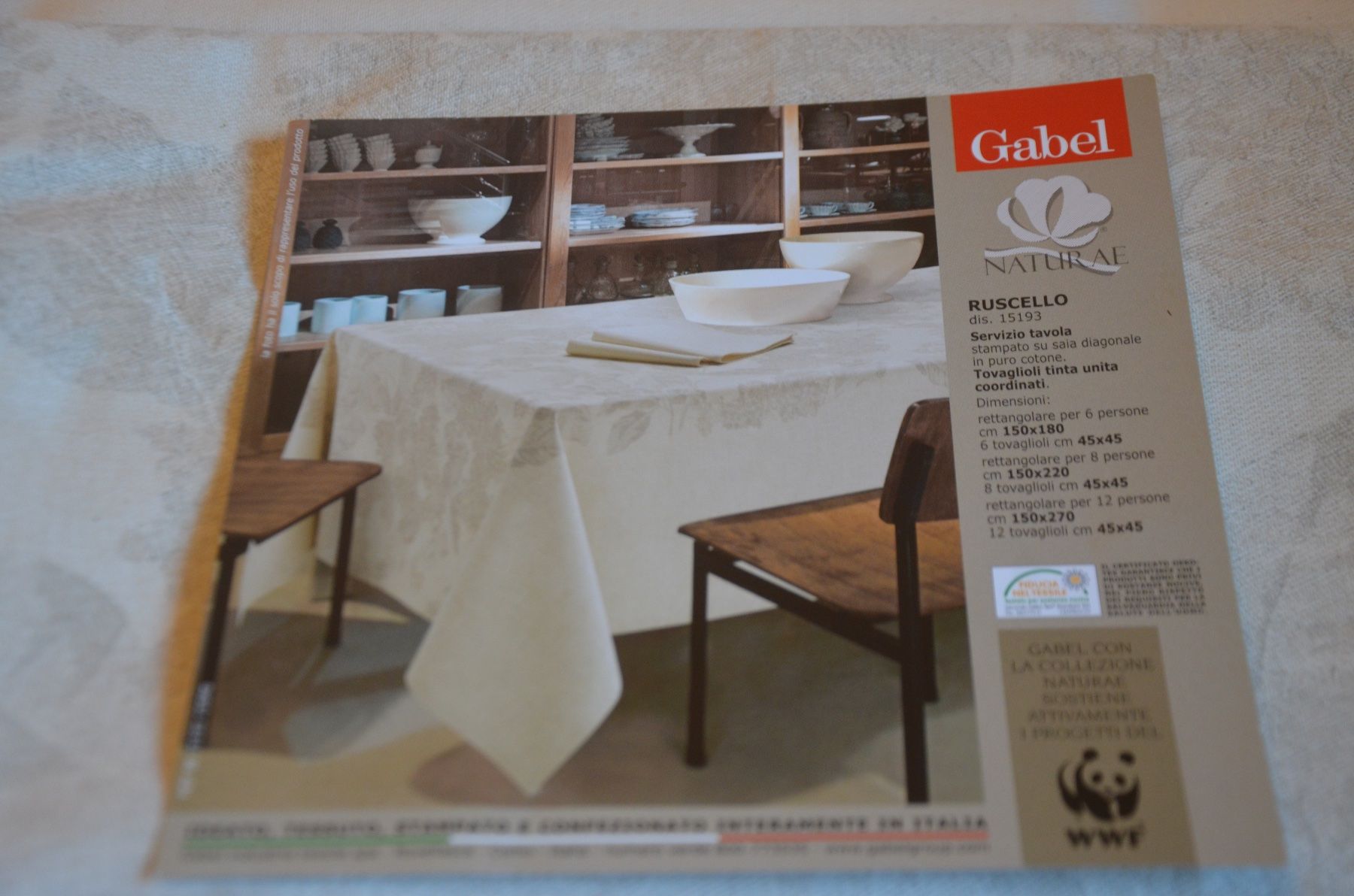 Altra biancheria da tavola: NAPPE GABEL + 6 SERVIETTES - CM 150X180 - NEU – Nuovo e nell'imballaggio originale da Chiasso venduto da Dolly015