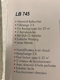 Rotel Umidificatori d'aria: Warmluft-Befeuchter – Usato da Winterthur venduto da Roligody 5