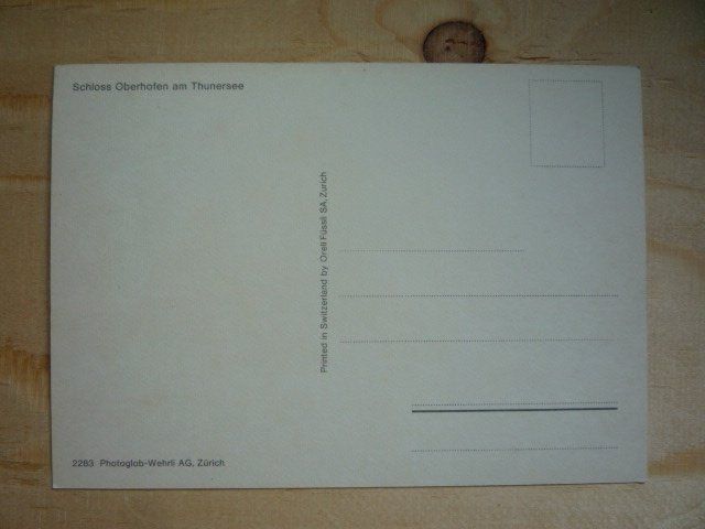 Cartoline postali: Schloss Oberhofen am Thunersee, 2283 – Usato da Rieden SG venduto da Brockehuesli 1