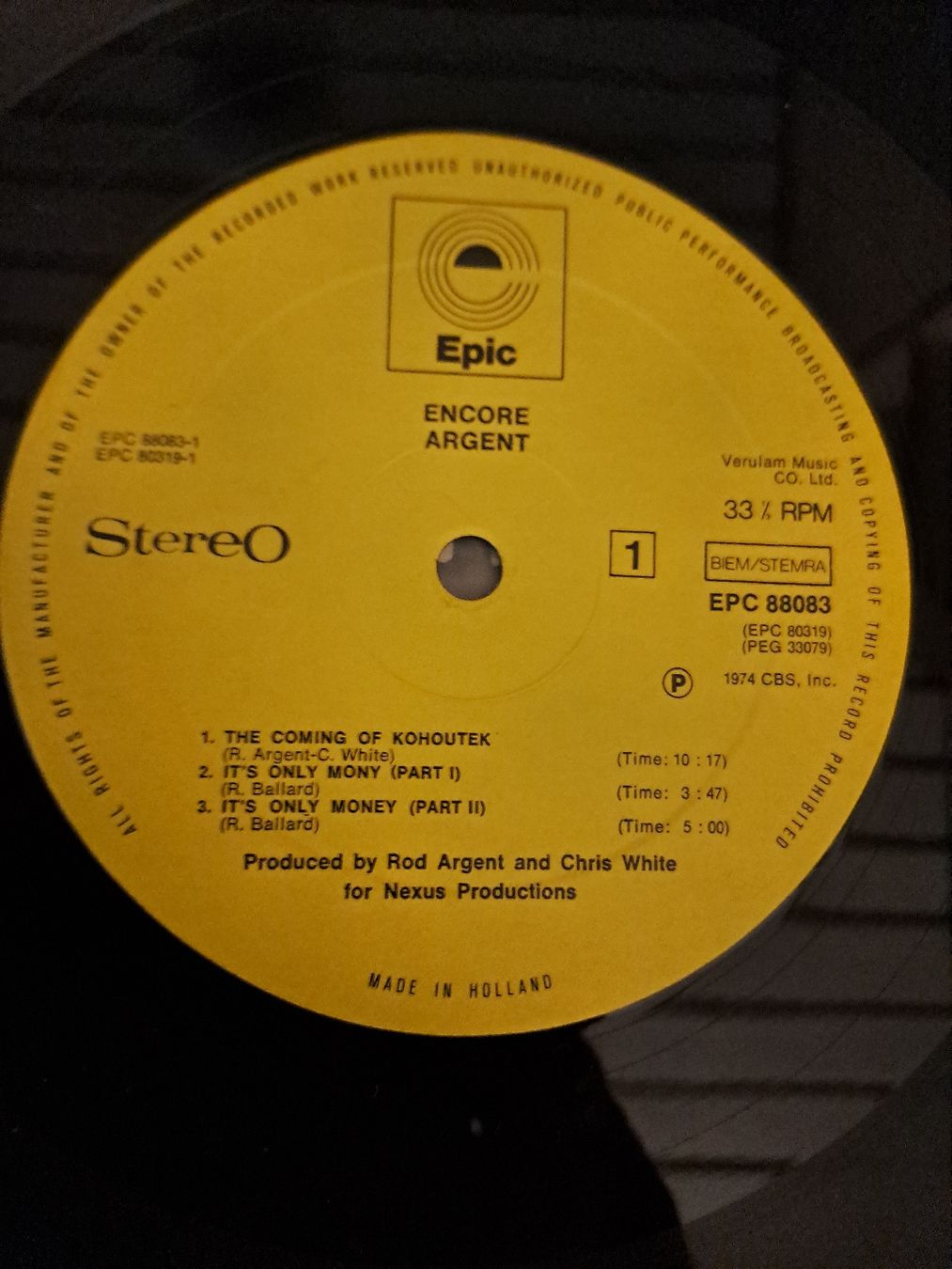 Dischi in vinile: DLP  ARGENT  "Encore" Epic – Usato da Uetendorf venduto da Essiggurken 3