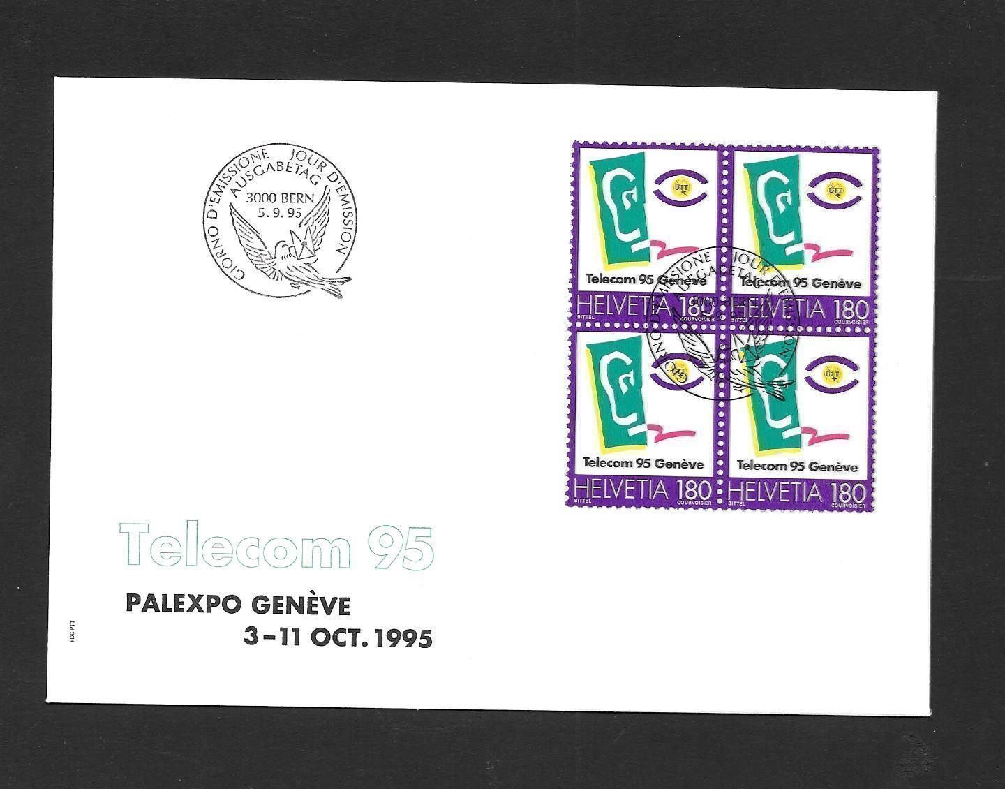 Tutti i francobolli: FDC Nr. 885 Viererblock Telecom ET Bern 5.9.1995 – Nuovo (secondo la descrizione) da Olten venduto da clotaldi