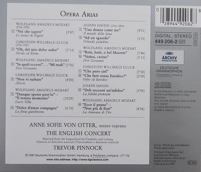 CDs: Anne Sofie von Otter - Opera Arias – Gebraucht aus Grüningen von  1