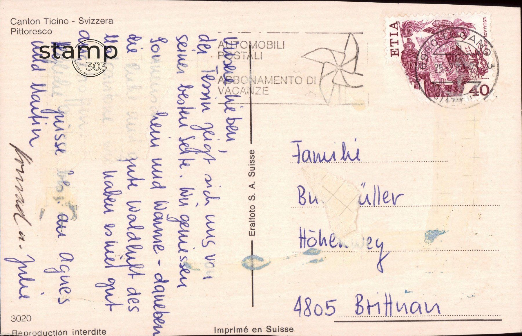 Cartoline postali: 1983 AK Pittoresco – Usato da Eggersriet venduto da stamp303 1